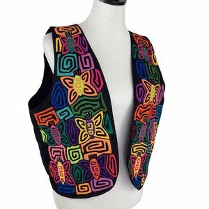 Vtg My Name Is Panama L Mola Butterfly Vest